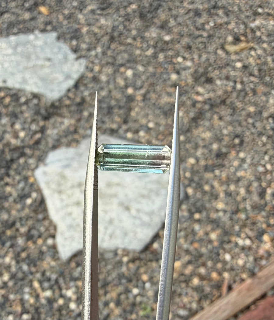 1.67ct green tourmaline gemstone, slight bicolor, from Afghanistan
