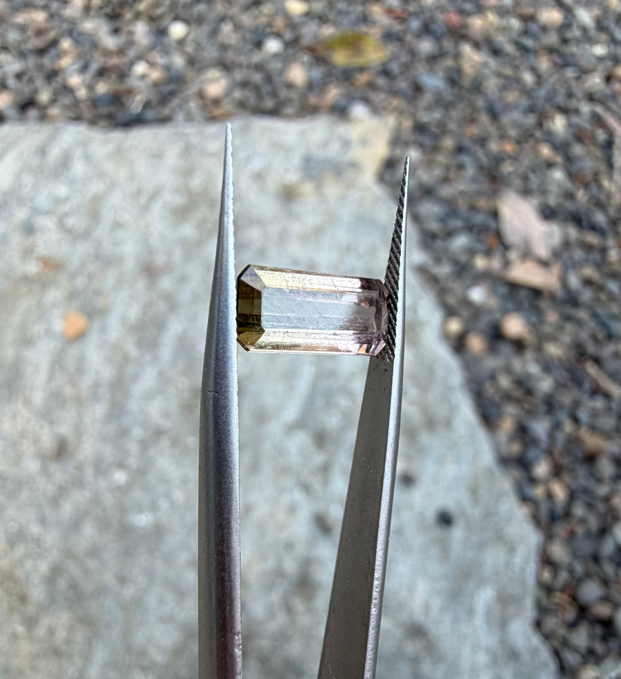 2.31ct bicolor tourmaline gemstone from Afghanistan