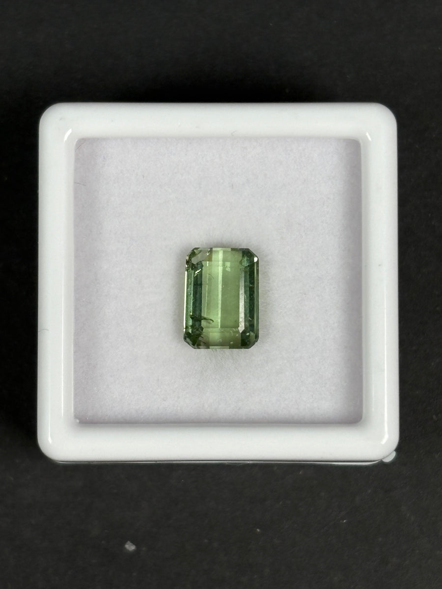 2.08ct unheated green Tanzania tourmaline, octagon cut, 8.2x6x4.22 mm