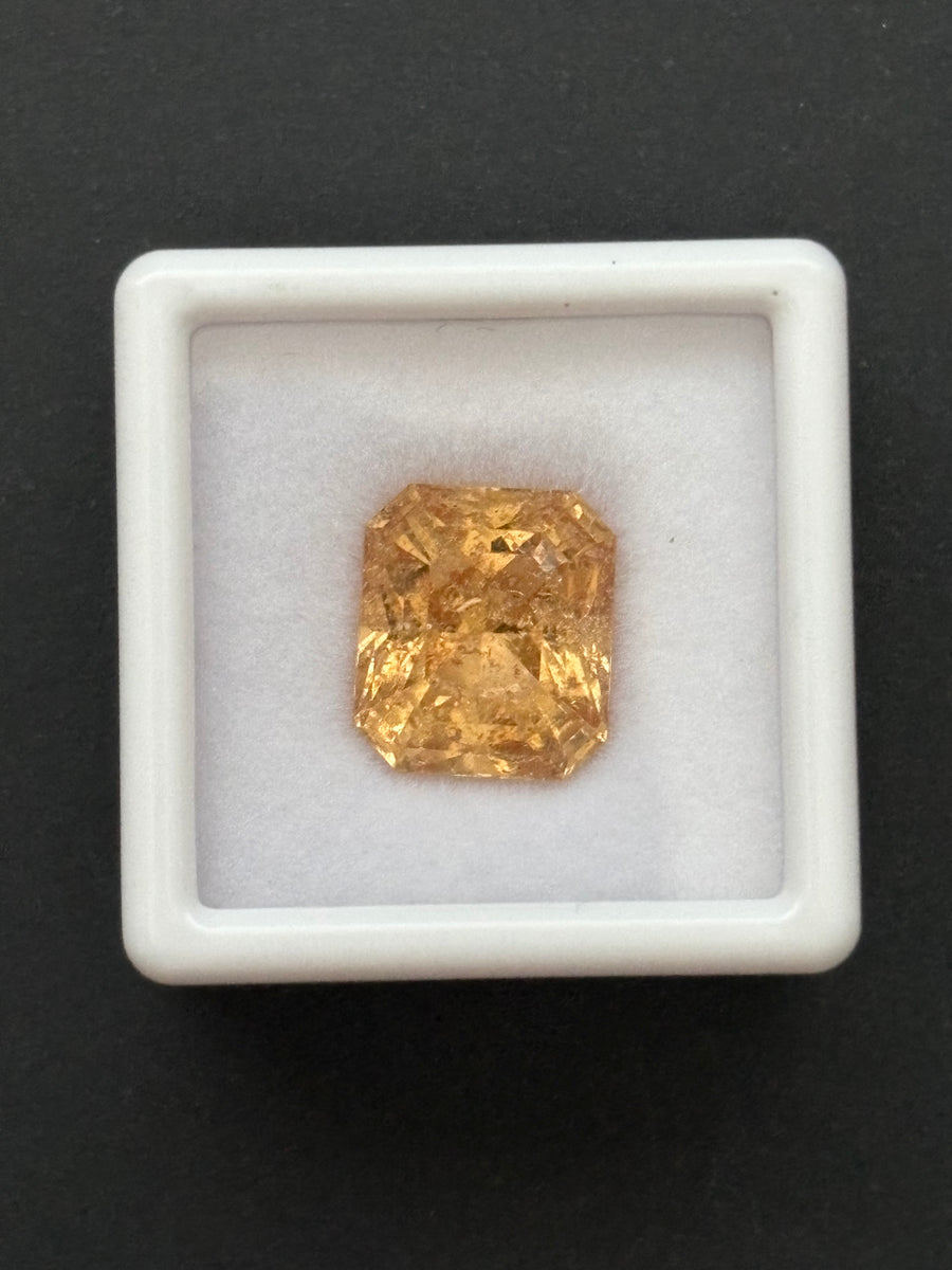 8ct yellow grossular garnet, octagon cut, 11.7x10.2 mm