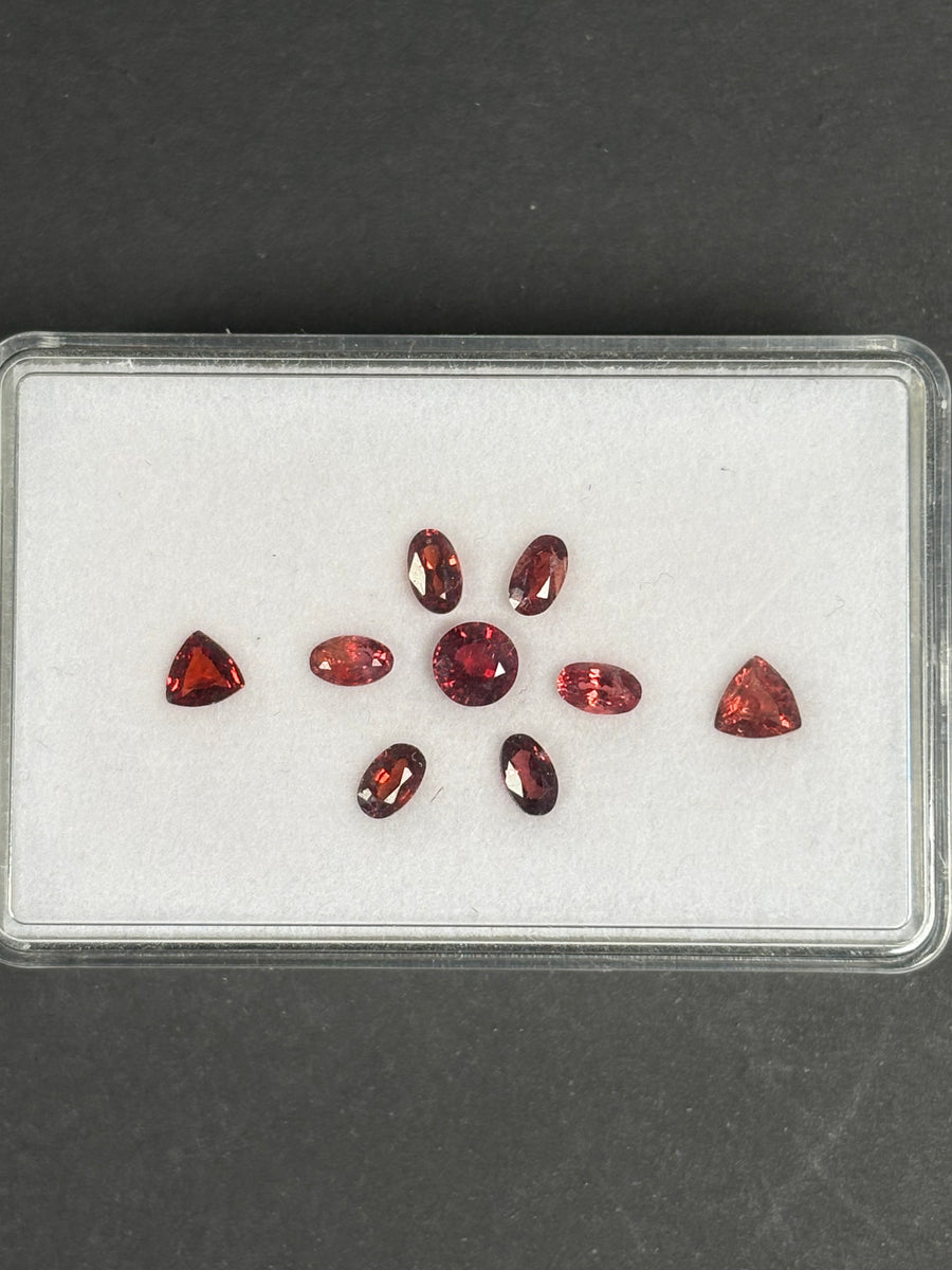 2.95ctw Red Spinel Lot from Burma, 19 stones, 4.5x4.5 - 5.5x3.5 mm · GEM-6036