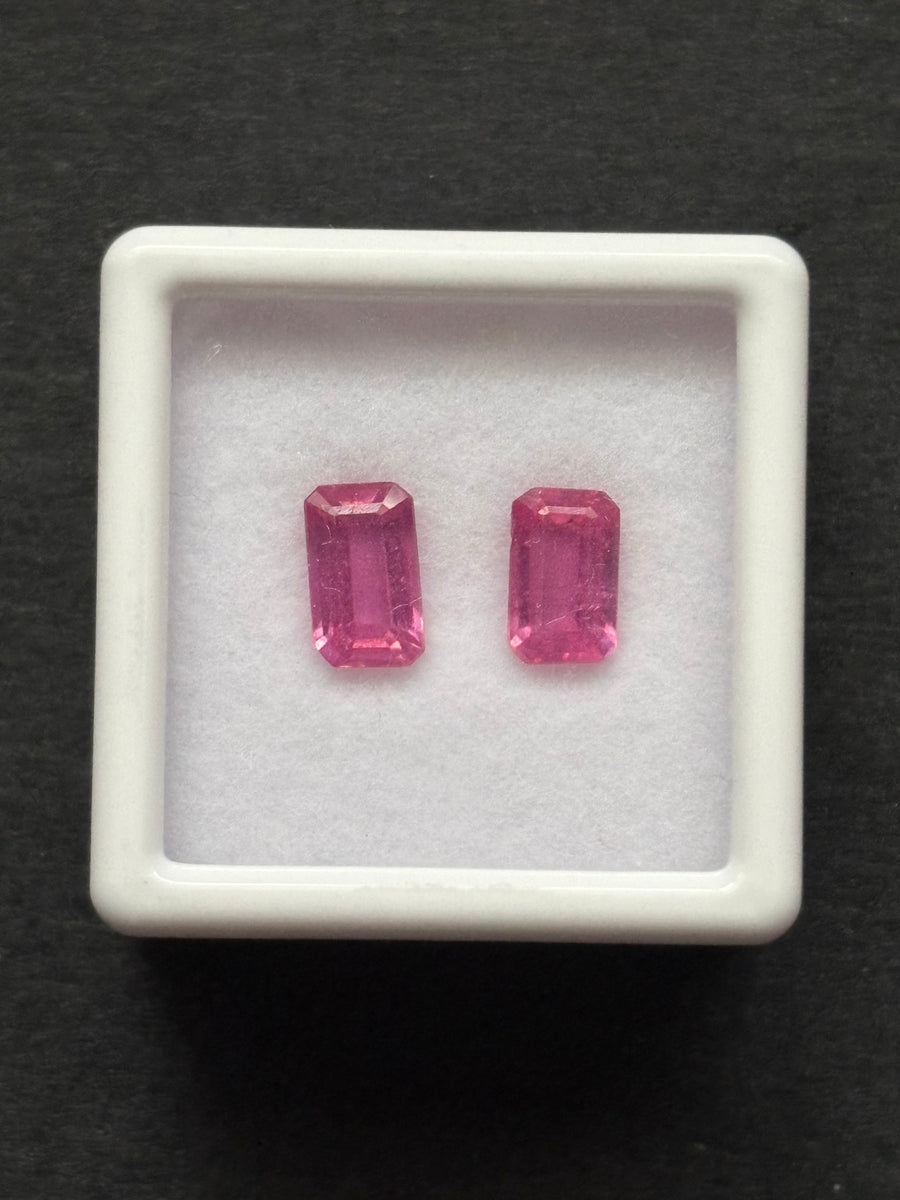 2.32ctw Pink Sapphire Lot from Vietnam, 2 stones, Emerald Cut, 7x4.5 - 7.5x4.5 mm · GEM-6052