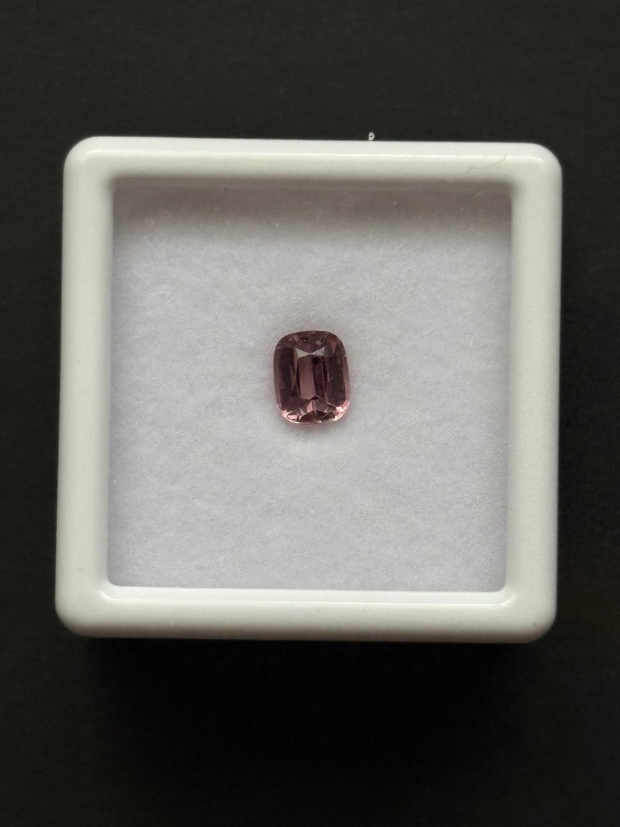 0.73ct Malaya garnet from Tanzania, emerald cut loose gemstone
