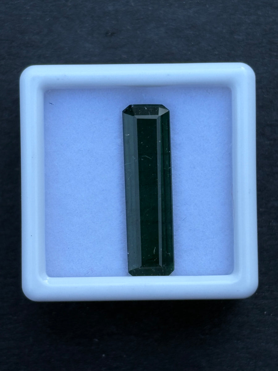 4.56ct Unheated Green Tourmaline, Octagon, 21.5x5.8 mm