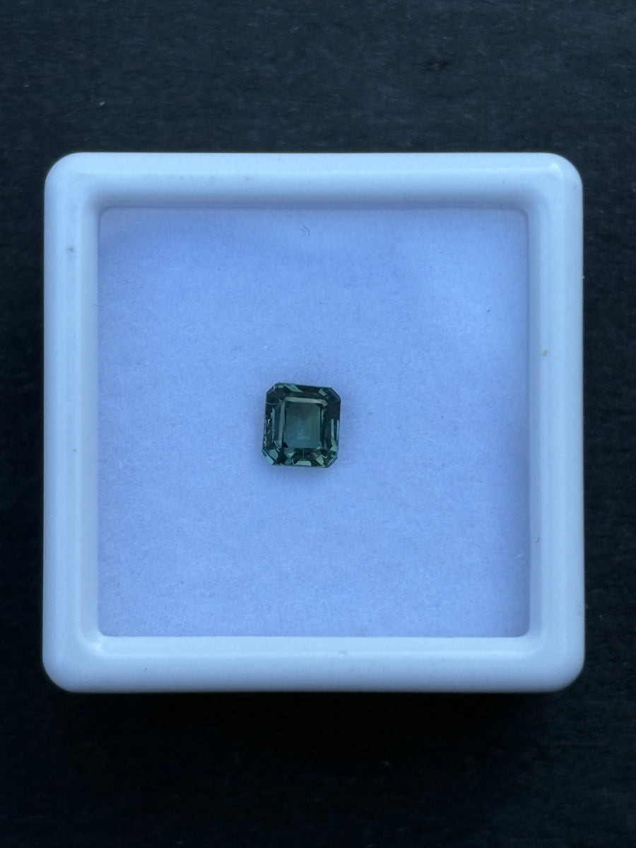 0.59ct Unheated Bluish Green Sapphire, Octagon, VS