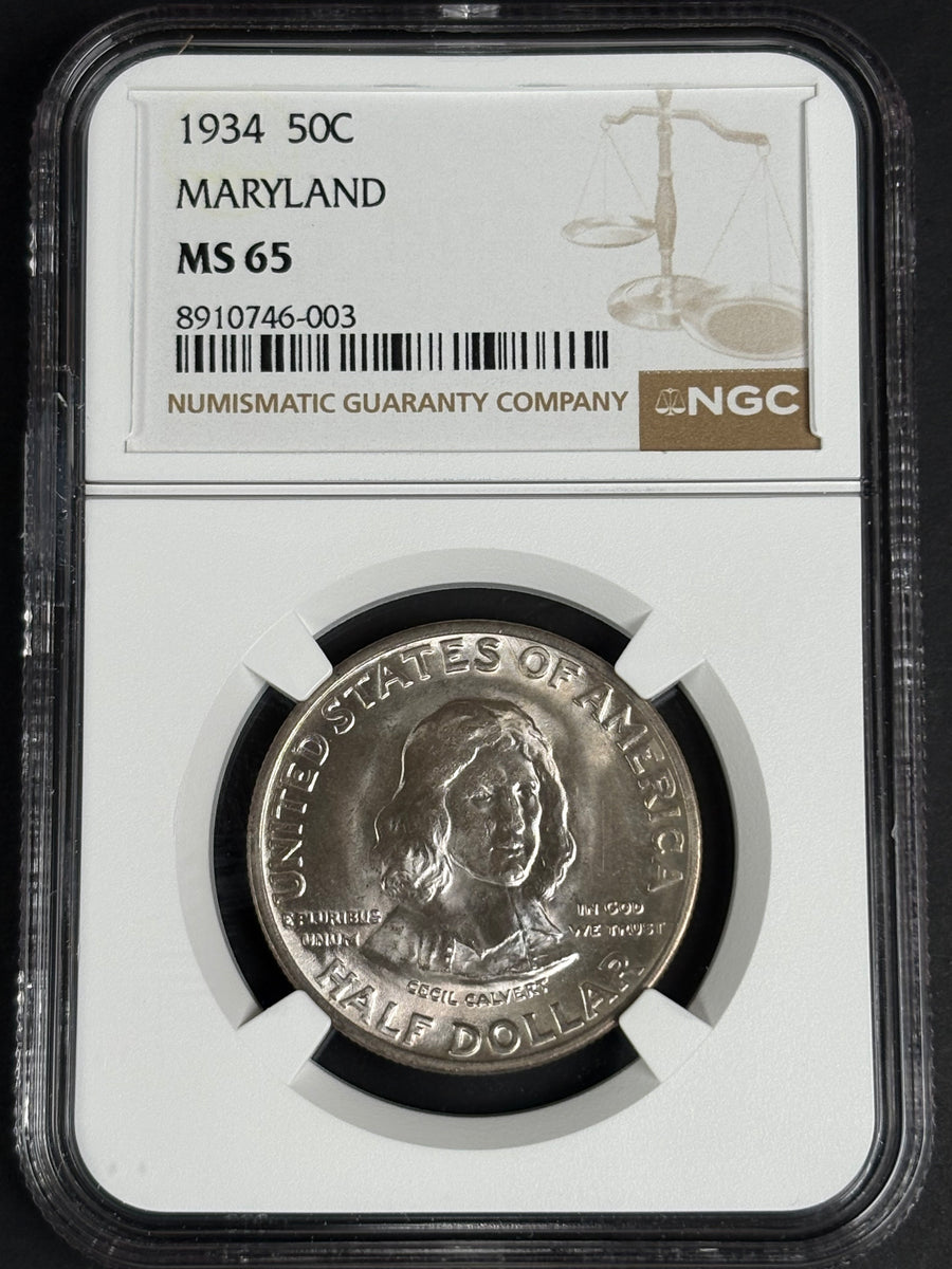 1934 Maryland Tercentenary Half Dollar NGC MS65