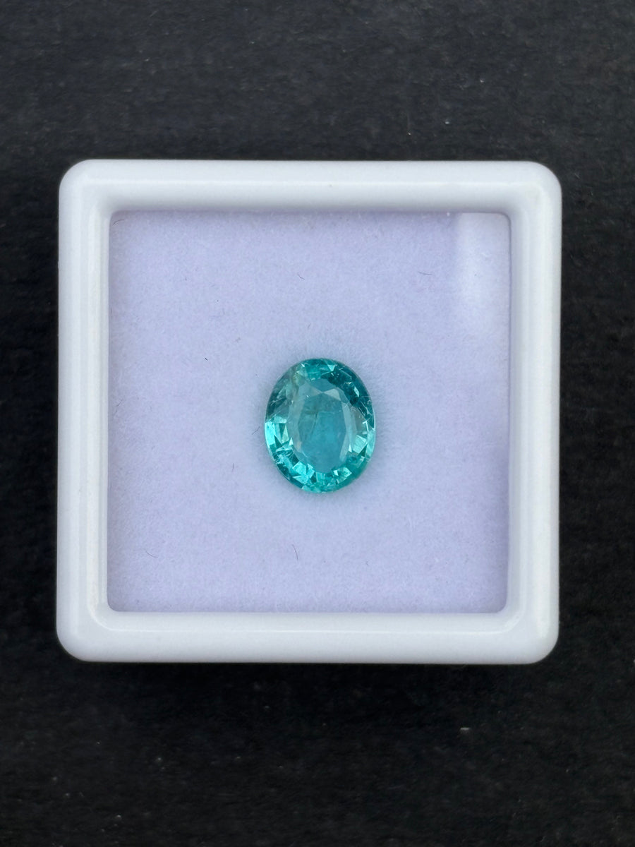 1.46ct Blue Apatite Oval from Brazil, 7.8 x 6.4 x 3.9mm