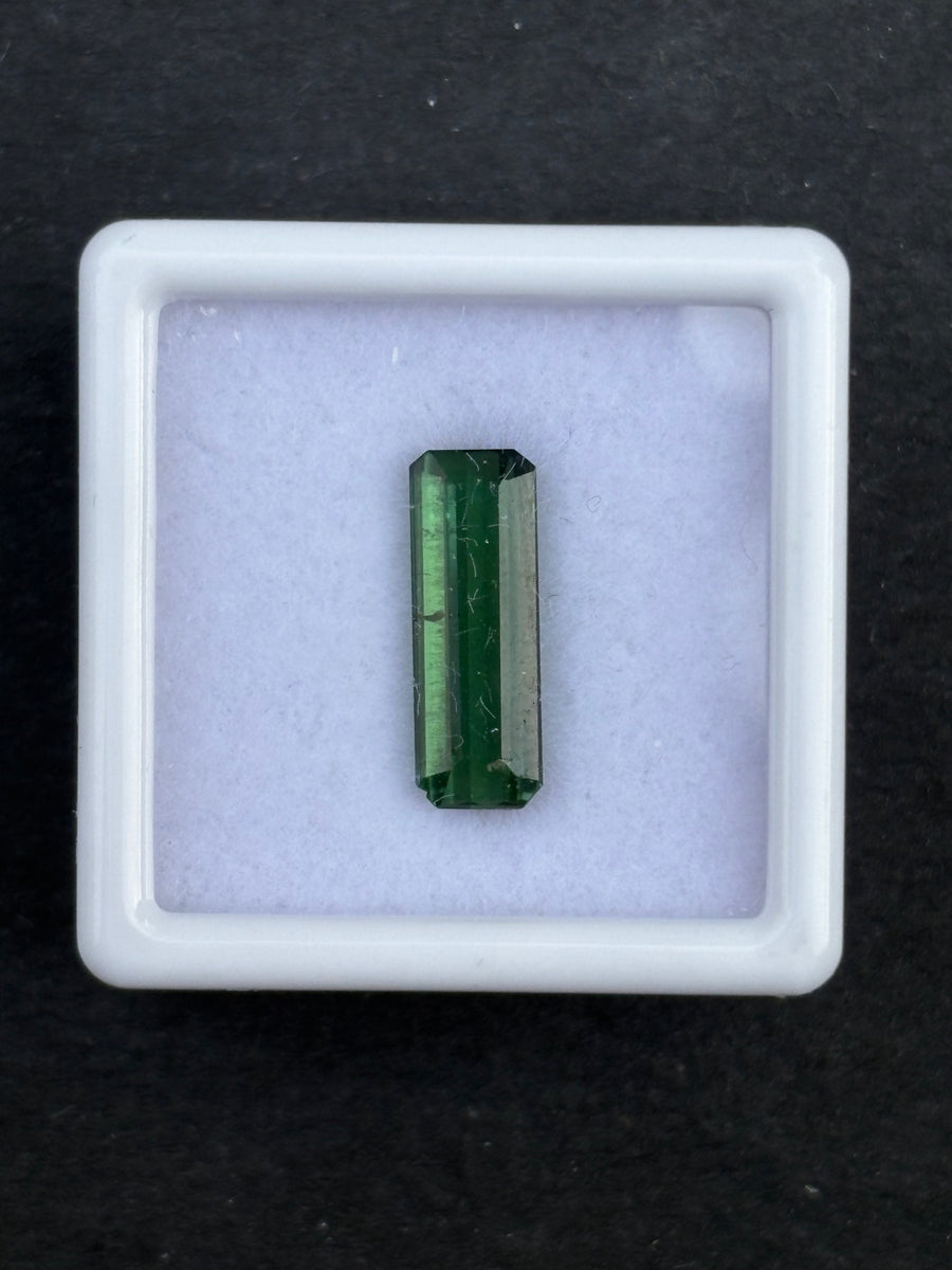 2.58ct Unheated Green Tourmaline, Octagon, 13.7x4.8 mm (Small Chip on Back))