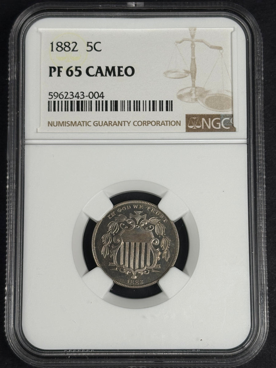 1882 Shield Nickel, NGC PF-65 Cameo