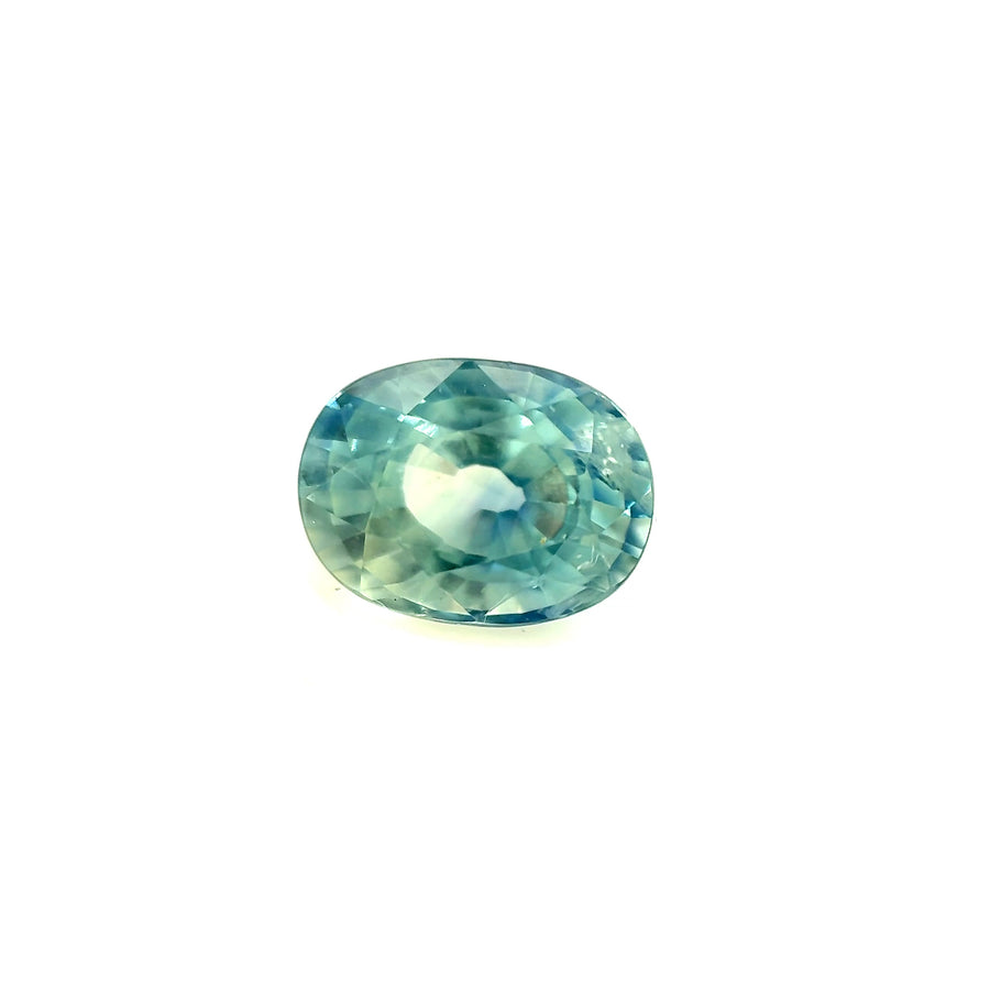 2.08ct heated green-blue Ceylon sapphire, oval cut, VS