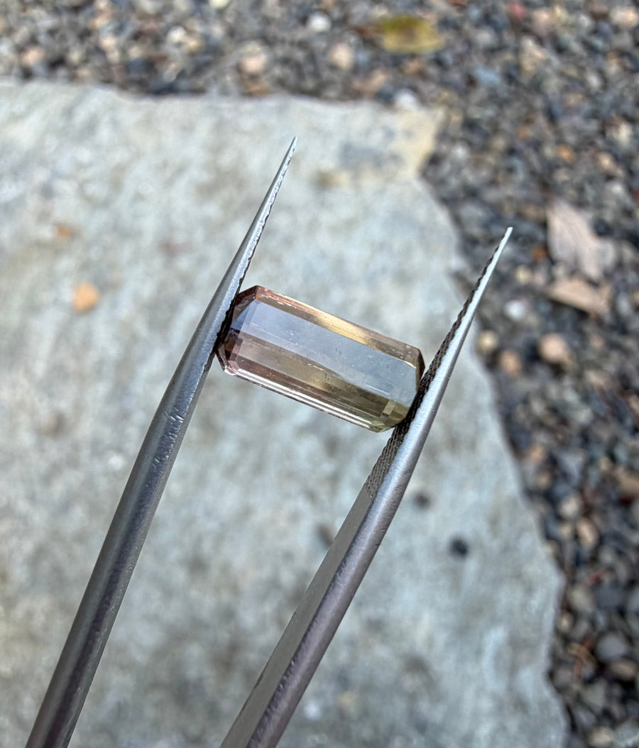 2.31ct bicolor tourmaline gemstone from Afghanistan, second view