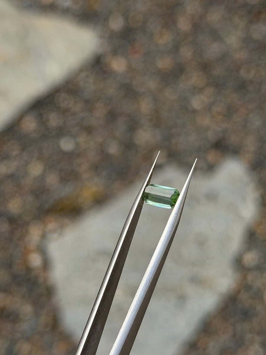 1.36ct green tourmaline gemstone from Afghanistan, third view