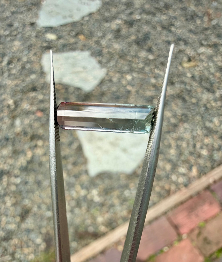 2.60ct bicolor watermelon tourmaline gemstone from Afghanistan, third view