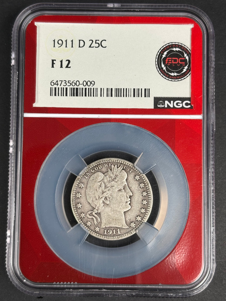 1911-D Barber quarter, NGC F-12