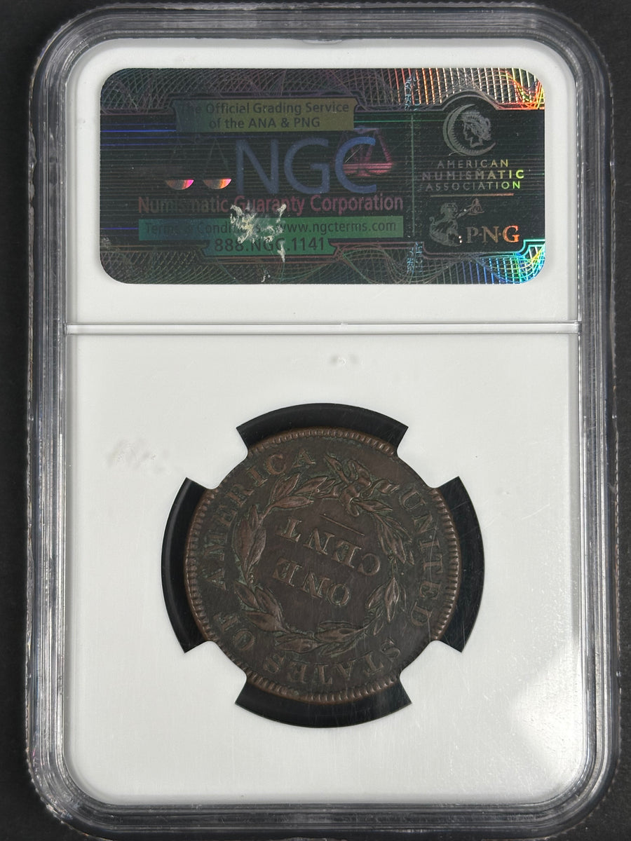 1835 Coronet Head Large Cent NGC AU55 · NUM-1189