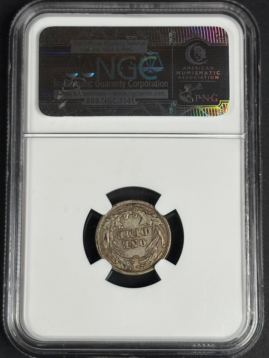 1914-D Barber Liberty Silver Dime NGC AU53 · NUM-1194
