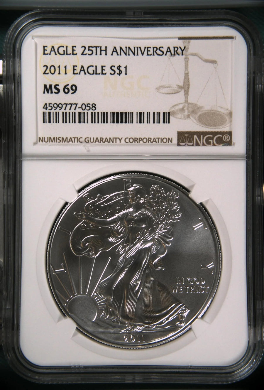 2011 Silver Eagles NGC MS-69 Eagle 25th Anniversary