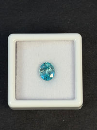 1.9ct Heated Blue Zircon from Cambodia, Oval, 7.2x6 mm, VVS · GEM-6973