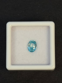 1.35ct Heated Blue Zircon from Cambodia, Oval, 7x5.3 mm, VS · GEM-7337