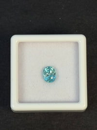 1.35ct Heated Blue Zircon from Cambodia, Oval, 6.2x5 mm, IF · GEM-6700