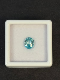 1.81ct Heated Blue Zircon from Cambodia, Oval, 7x6 mm, VVS · GEM-6722