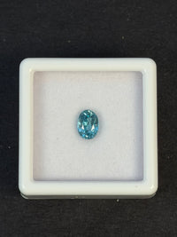 1.08ct Heated Blue Zircon from Cambodia, Oval, 6.2x4.5 mm, VVS · GEM-7332