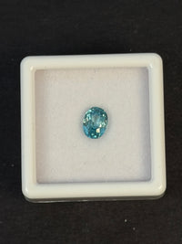 1.39ct Heated Greenish Blue Zircon from Cambodia, Oval, IF, 6.5 x 5.0 x 4.0 mm · GEM-6659