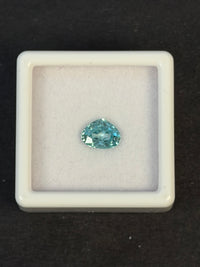 1.37ct Heated Blue Zircon from Cambodia, Pear, 7x5.5 mm, VS · GEM-6369