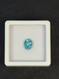 1.61ct Heated Blue Zircon from Cambodia, Oval, 6.8x5.3 mm, VVS · GEM-6421