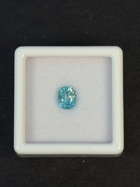 1.46ct Heated Blue Zircon from Cambodia, Oval, 6.2x5 mm, VS · GEM-6668
