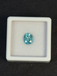 1.87ct Heated Blue Zircon from Cambodia, Oval, 7.3x6 mm · GEM-6550
