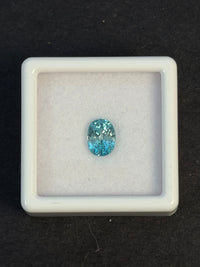 1.52ct Heated Blue Zircon from Cambodia, Oval, 7x5.3 mm, VVS · GEM-8047
