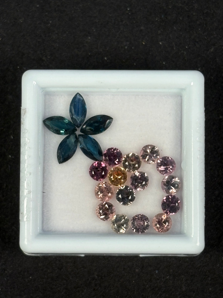 4.02ctw Heated Sapphire Lot, 20 stones, 3.1x3.1 - 6x3 mm