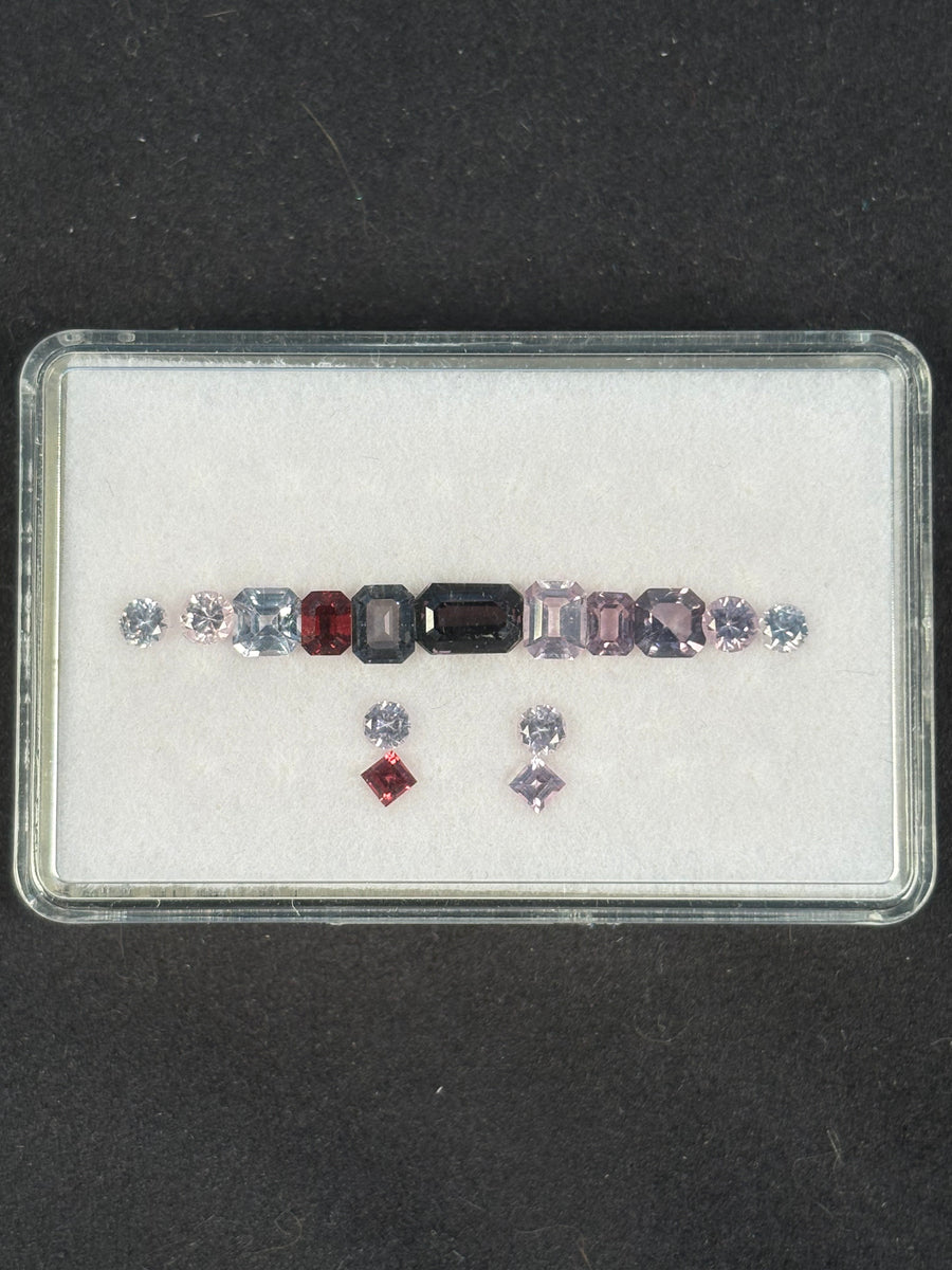 4.34ctw Spinel Lot from Burma, 15 stones, 3x3 - 7.5x4.5 mm