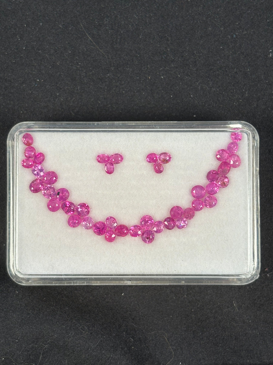 5.48ctw Heated Pink Sapphire Lot from Madagascar, 37 stones, 2.5x2 - 3.5x3 mm
