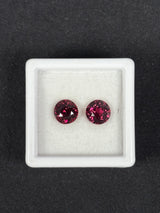 3.56ctw Pinkish Purple Rhodolite Garnet Round Pair from Mozambique, 2 stones, VS