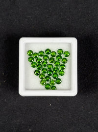 Round 3 mm.Fine Color Russian Chrome Diopside 32Pcs/3.75Ct