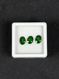 Oval 7x5 mm. Russian Chrome Diopside 3Pcs/2.24Ct