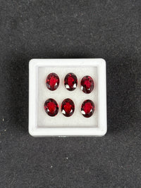 7.34ctw Red Rhodolite Garnet Lot, 6 stones, Oval, 7x5 mm