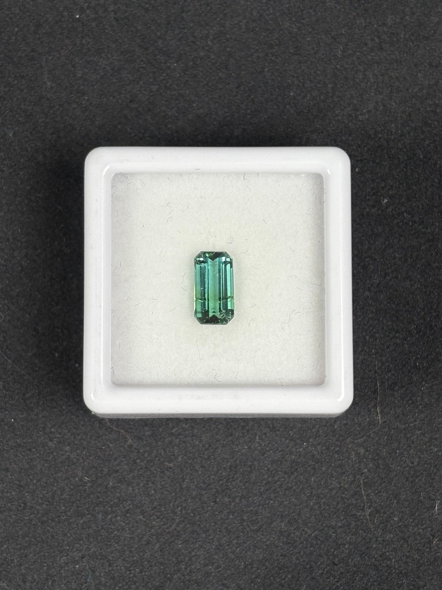 1.12ct Unheated Bluish Green Tourmaline, Octagon, VS
