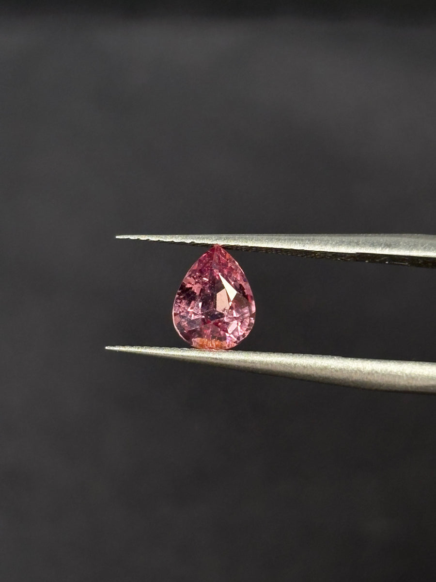 1.22ct Purplish Pink Malaya Garnet from Madagascar, Pear, 7.5x5.8 mm