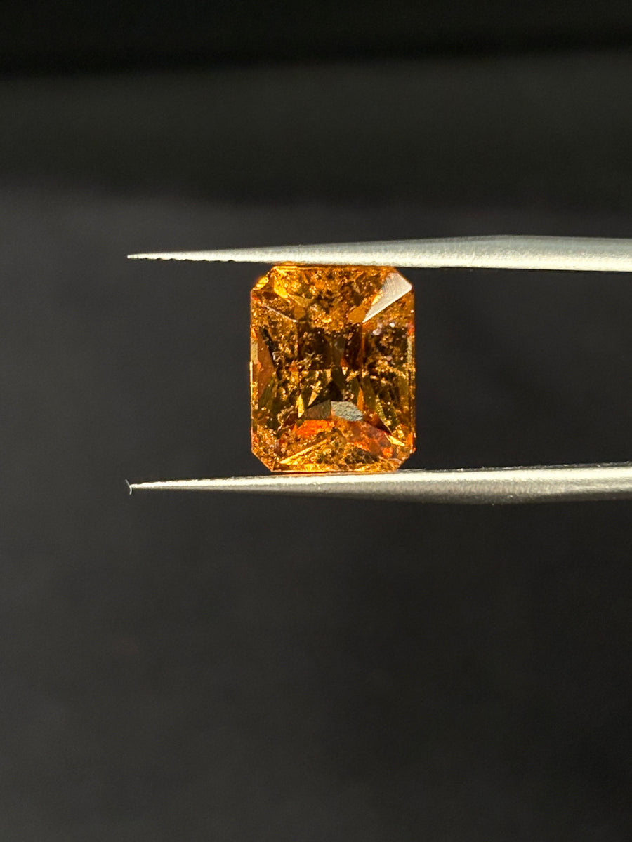 5.56ct Orange Grossular Garnet Octagon, 11.5x9 mm