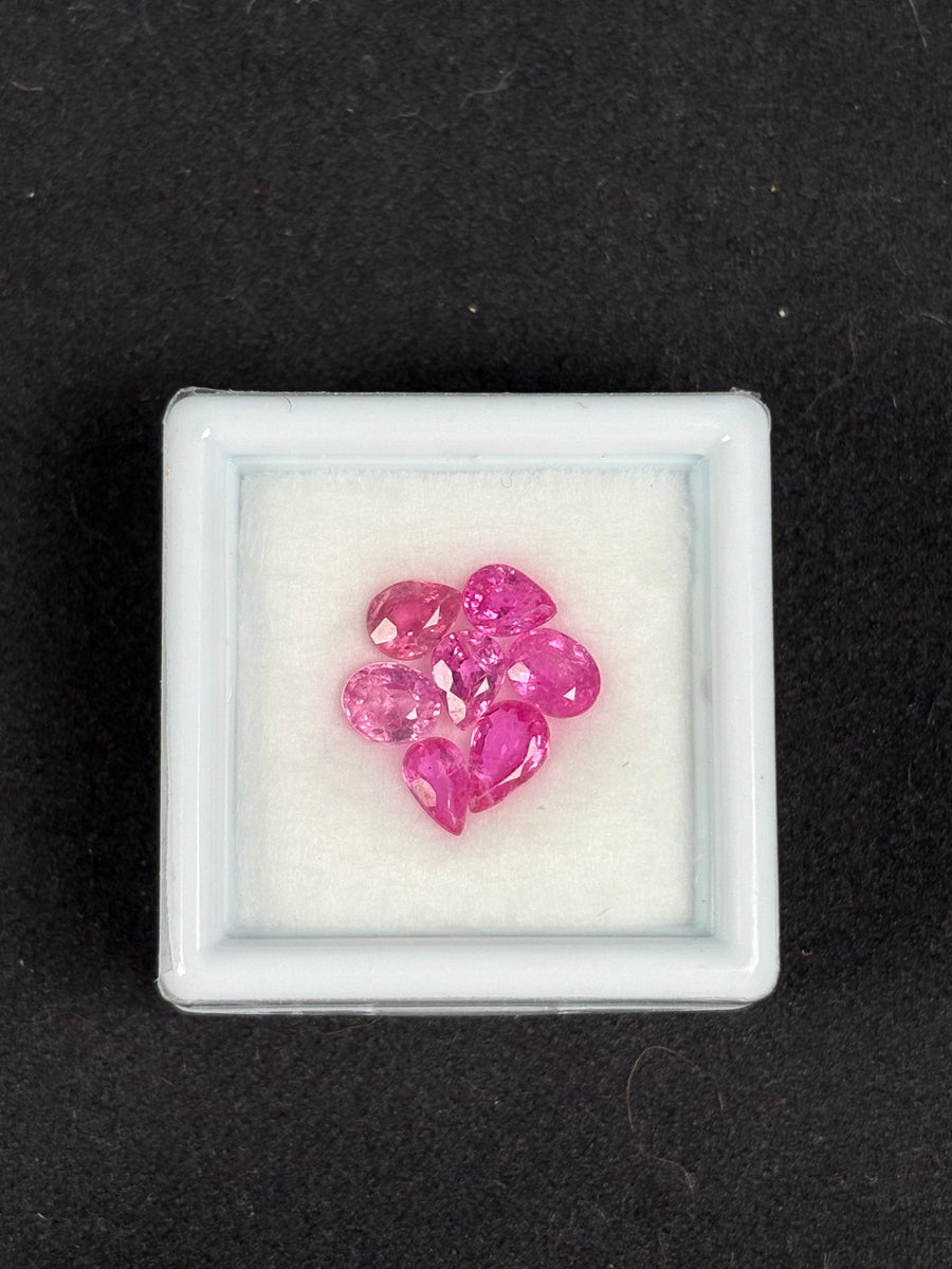 2.91ctw Heated Pink Sapphire Lot from Mozambique, 7 stones