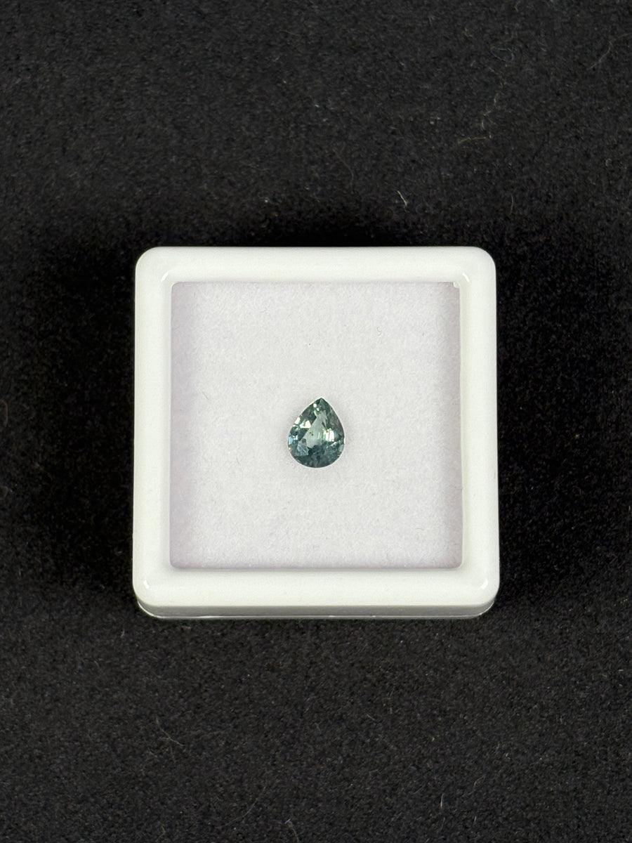 0.52ct Unheated Green Sapphire, Pear, 5.5x4.5 mm, VS