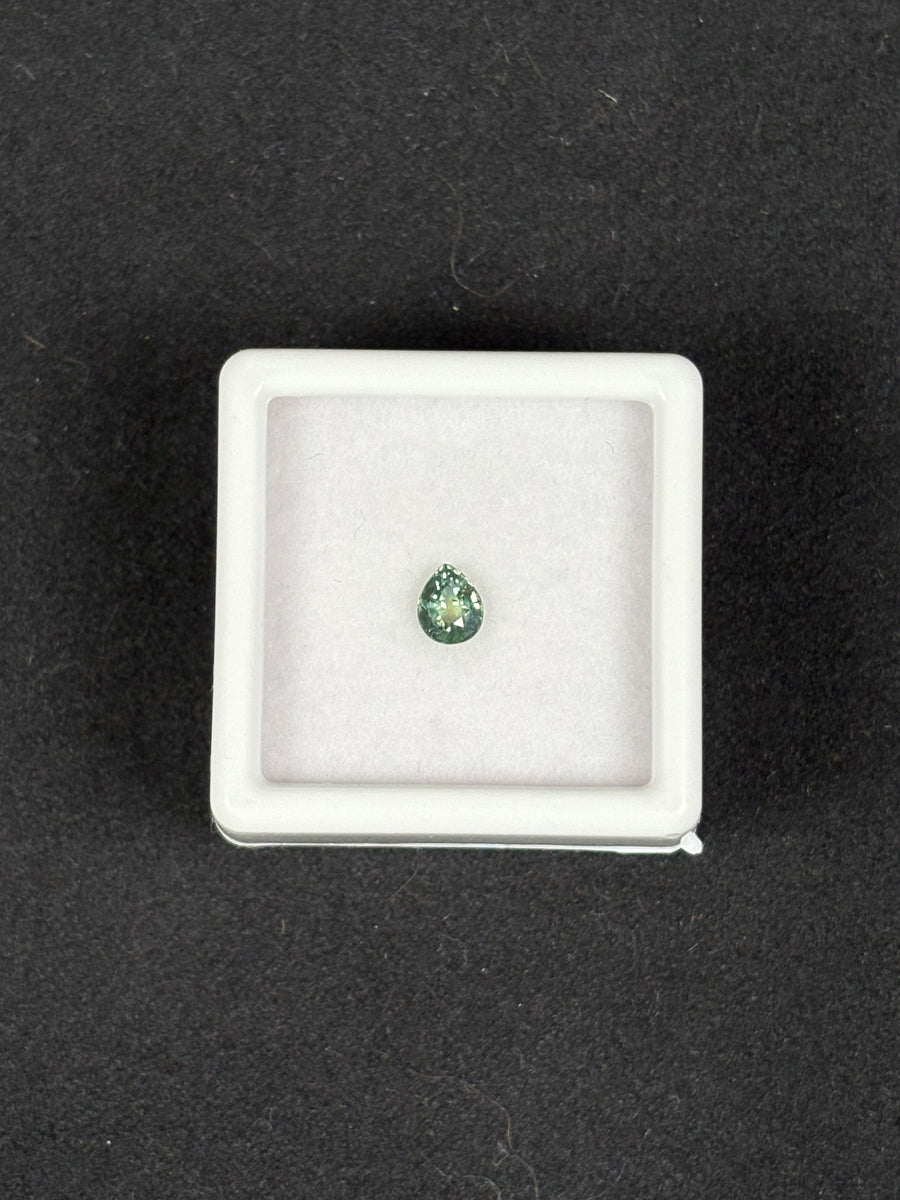 0.44ct Unheated Green Sapphire, Pear, 5x4 mm, VS