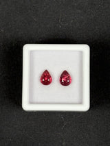 1.98ctw Purplish Pink Rhodolite Garnet Lot, 2 stones, Pear