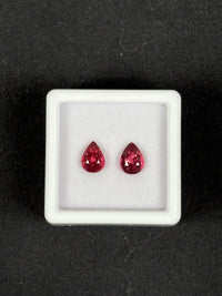 1.98ctw Purplish Pink Rhodolite Garnet Lot, 2 stones, Pear