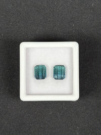 3.13ctw Bluish Green Tourmaline Octagon Pair