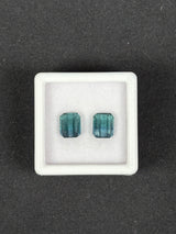 3.13ctw Bluish Green Tourmaline Octagon Pair