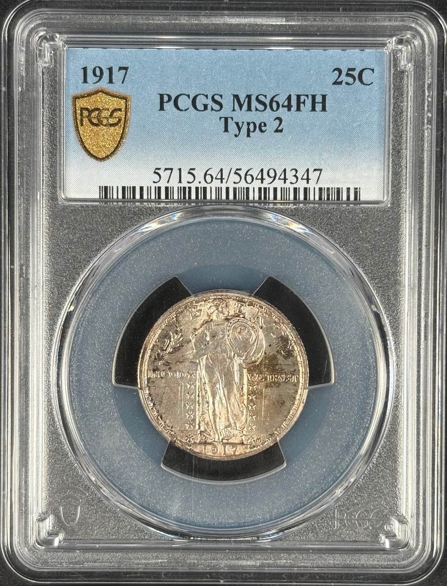 1917 Standing Liberty Quarter Type 2 MS64FH PCGS MS64